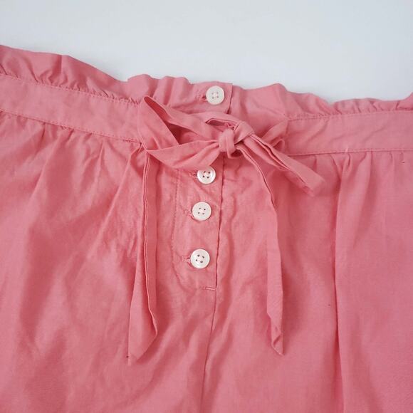 J. Crew Fact. Salmon Pink Tie Skirt Cotton Small Very Cute Paperbag Design - Picture 2 of 4